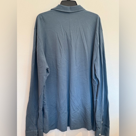 Ralph Lauren Purple Label Slim Logo Washed Pique Polo Long Sleeve Shirt Sweater - Picture 6 of 8